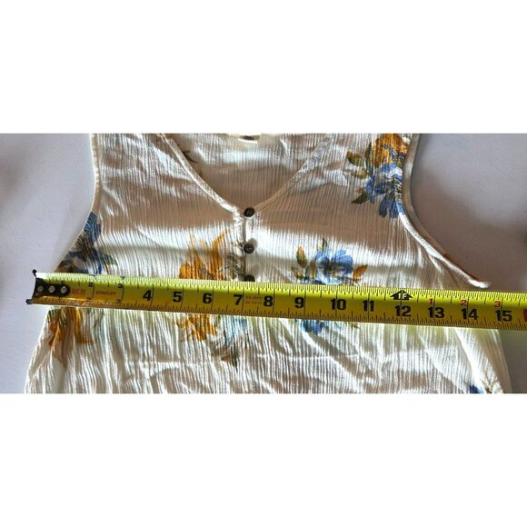 A.N.A Women's tank top size XS Cream/blue/yellow sleeveless summer/vacation top - Picture 5 of 5
